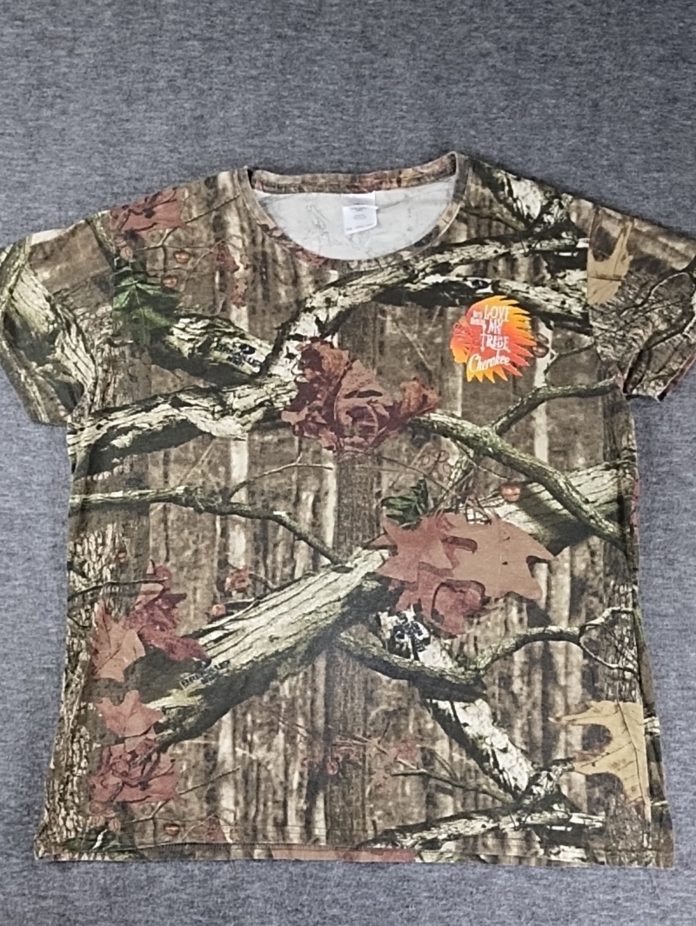 Mossy Oak Camo Short Sleeve Tee with Orange Badge